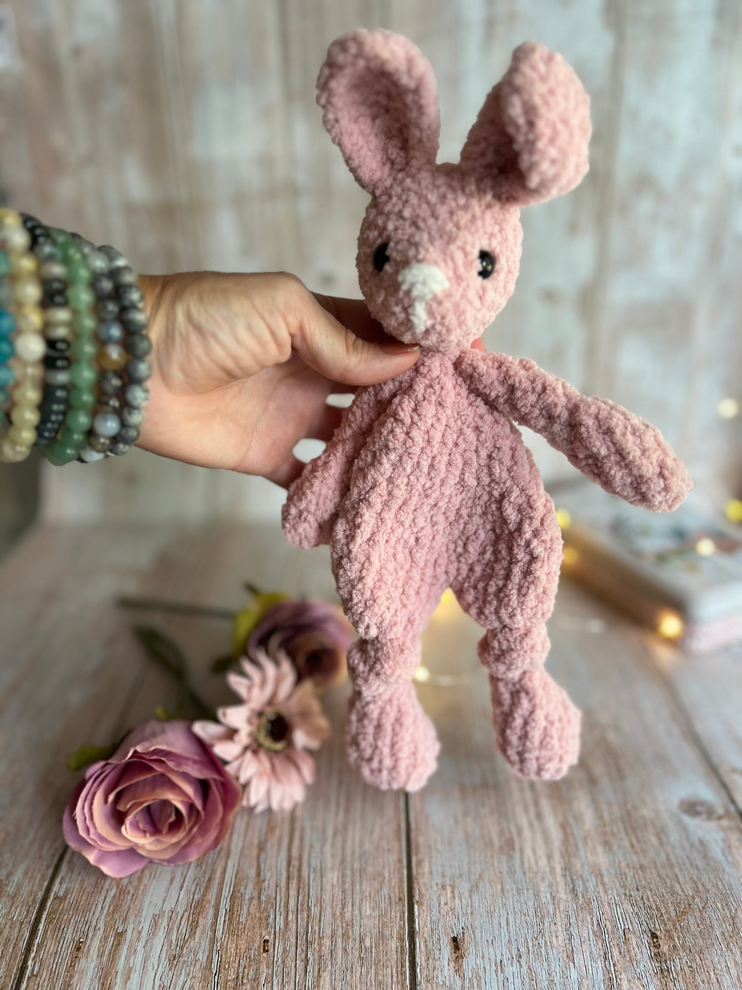 Bunny Lovey, Bunny Snuggler, Handmade Bunny Lovey, Readymade, Handcrafted Snuggler, Crocheted Bunny, Baby Shower Gift, Nursery De cor