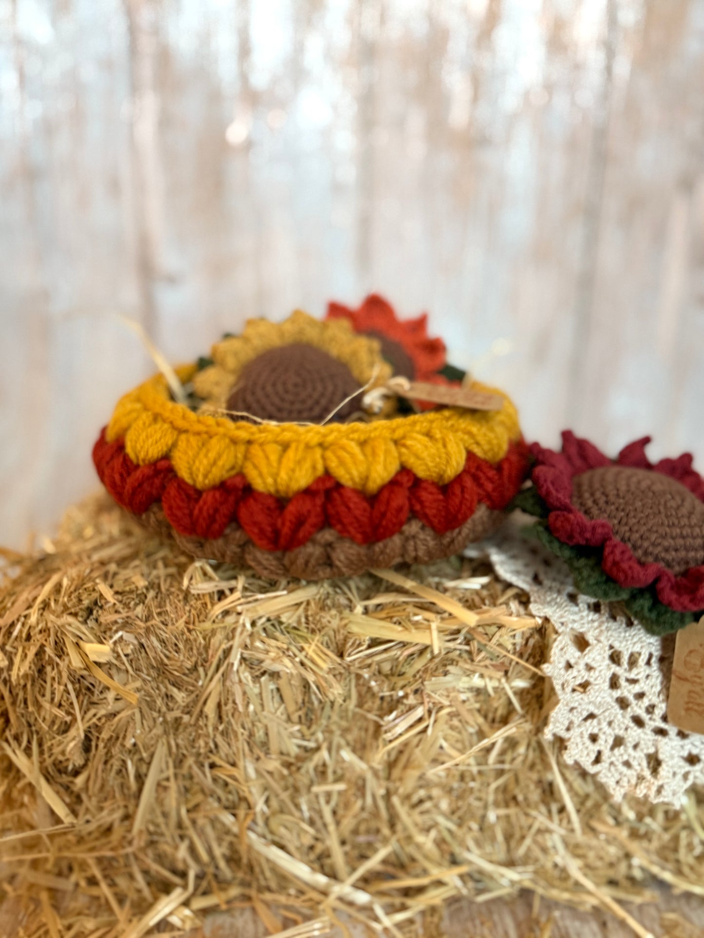 Handmade Autumn Crochet Basket – Cozy Fall Decor in Mustard, Rust & Brown, Chunky Crochet Basket – Fall Harvest Colors, Cozy Fall Storage Basket – Rustic Crochet Decor, Handcrafted Crochet Basket – Warm Autumn Tones