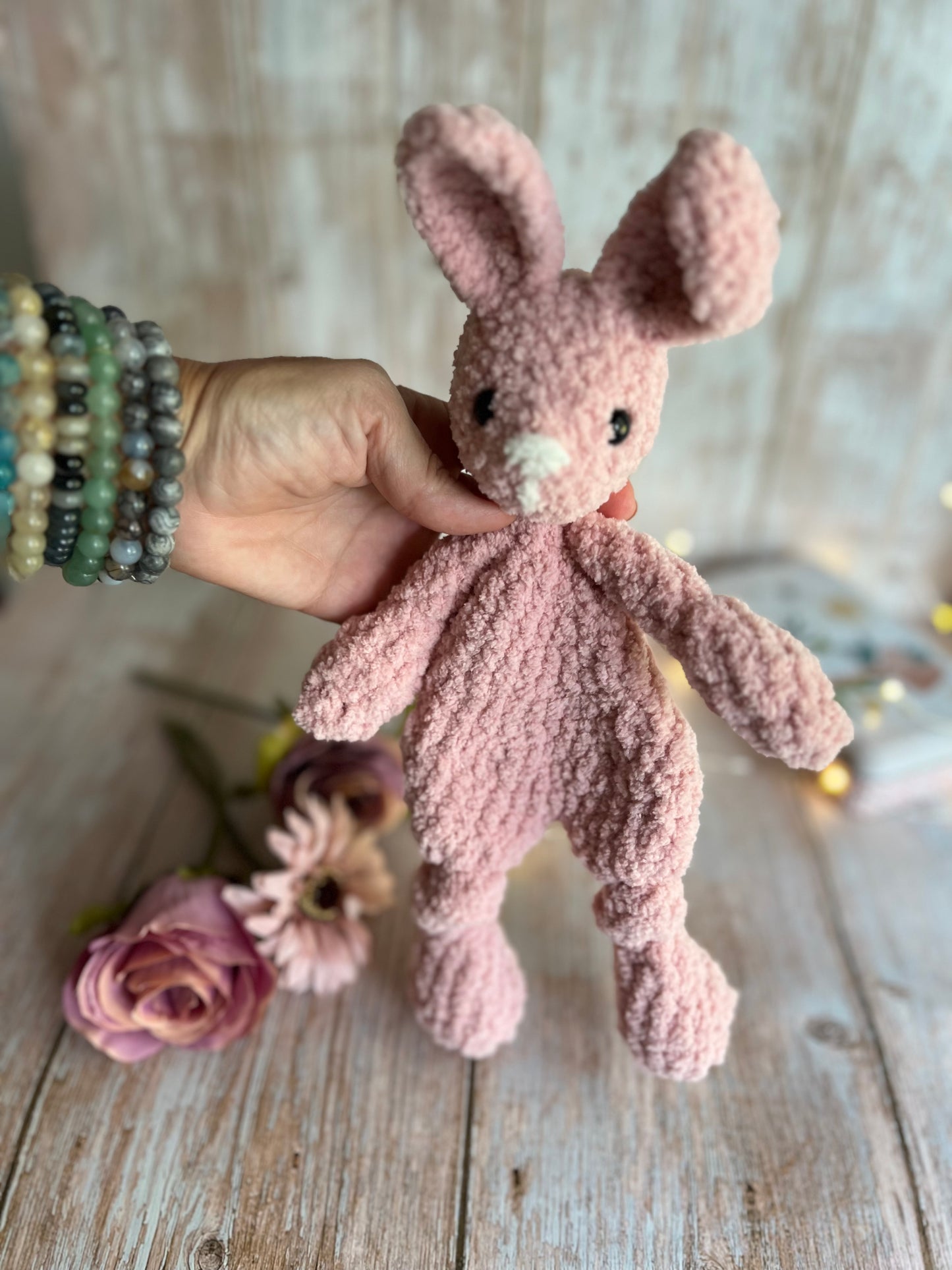 Bunny Lovey, Bunny Snuggler, Handmade Bunny Lovey, Readymade, Handcrafted Snuggler, Crocheted Bunny, Baby Shower Gift, Nursery De cor
