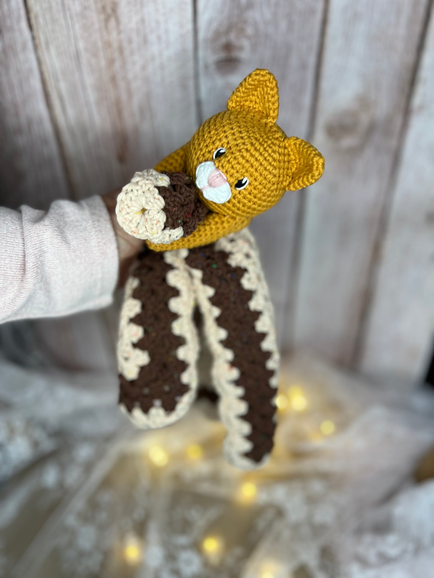 Kitty Lovey Blanket, Handmade Kitty Lovey, Readymade, Handcrafted Snuggler, Handmade Toys, Custom Baby Gifts, Artisan Crochet Toys, Artisanal Baby Shower Presents