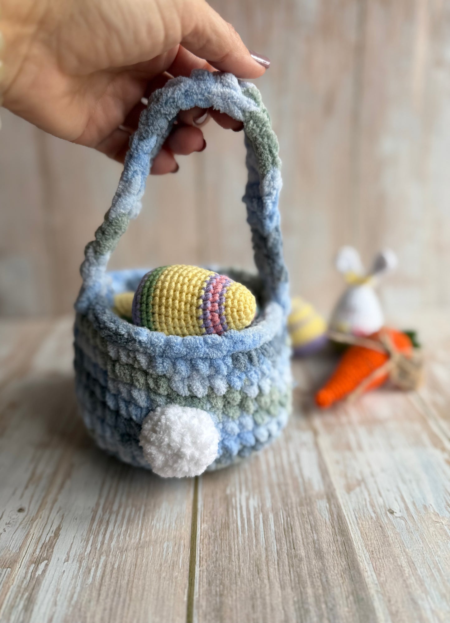 Bunny Tail Easter Basket, Pastel Plush Bunny Basket,
Crochet Bunny Basket, Handmade Easter Basket – Bunny Edition, Whimsical Bunny Bum Basket, Plush Spring Basket