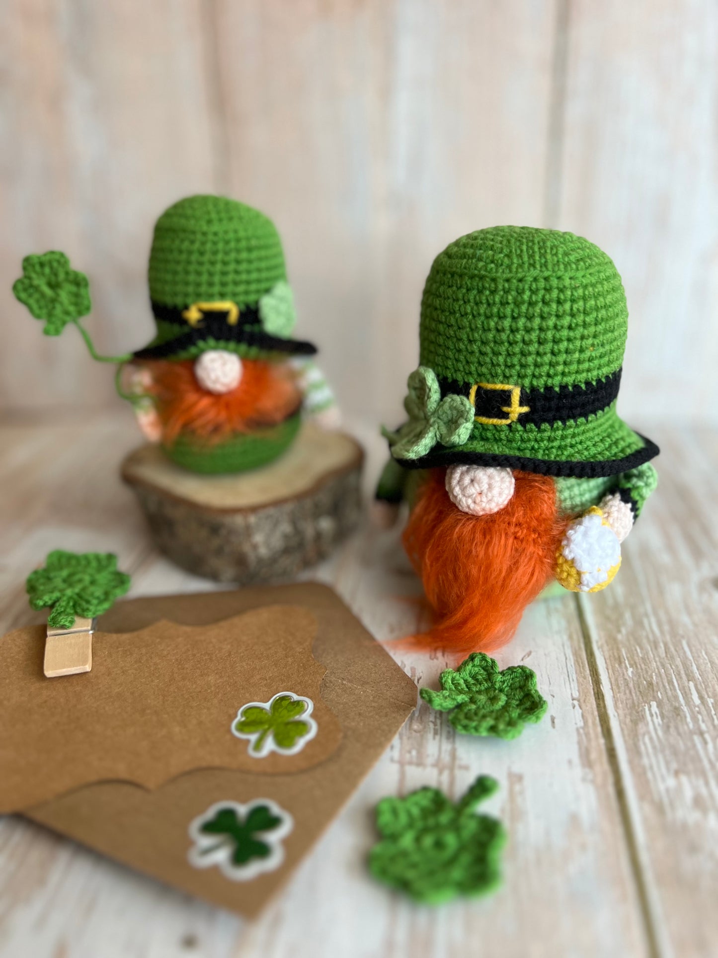 Handmade Leprechaun Gnome – St. Patrick’s Day Decor, Readymade, Unique Crocheted St. Patrick’s Day Decor