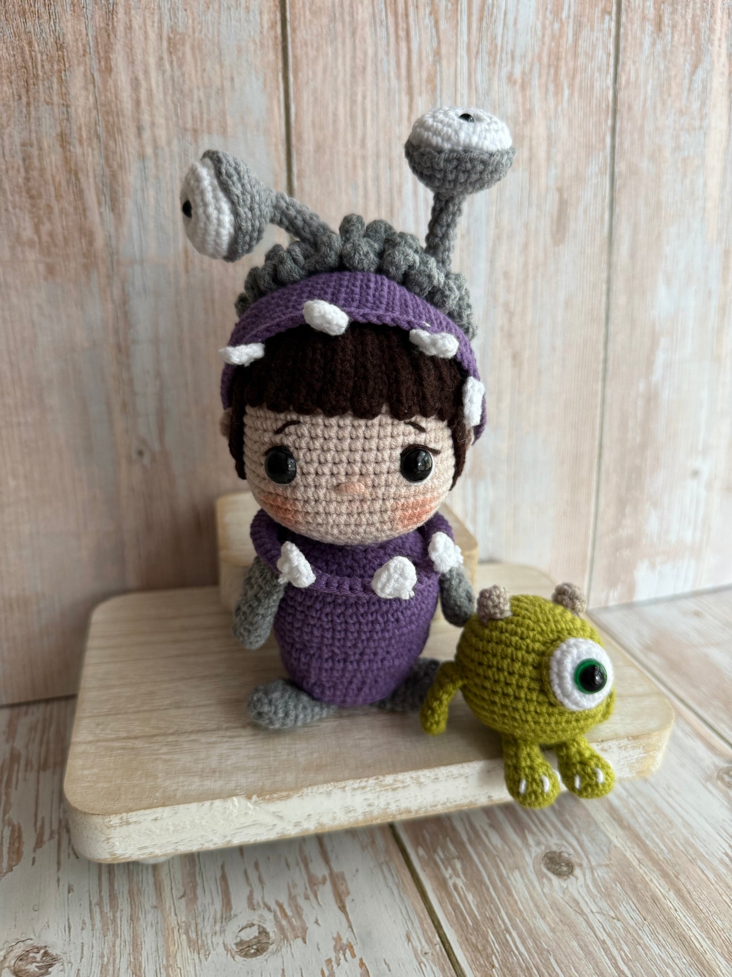 Little Boo in Monster Costume – Hand-Crocheted Amigurumi Doll, Monster Boo – Adorable Hand-Crocheted Doll, Boo in Disguise – Handmade Crochet Collectible, Unique Gift Idea, Birthday Gift
