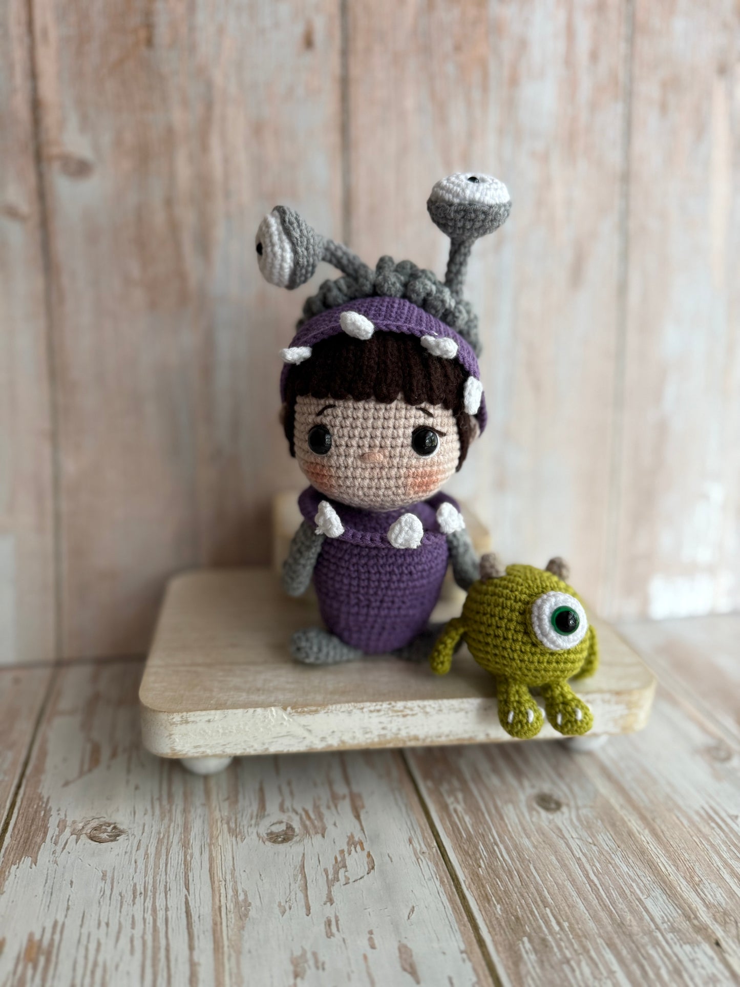 Little Boo in Monster Costume – Hand-Crocheted Amigurumi Doll, Monster Boo – Adorable Hand-Crocheted Doll, Boo in Disguise – Handmade Crochet Collectible, Unique Gift Idea, Birthday Gift
