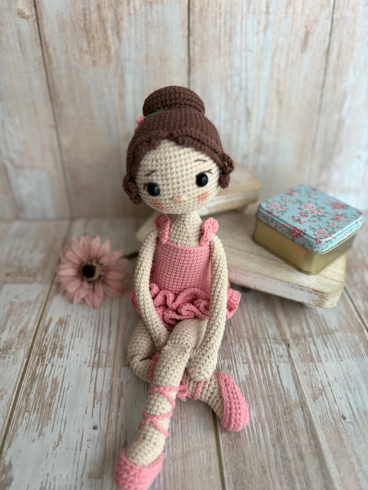 A Unique Birthday Gift for Little Dancers, Amigurumi Ballerina Girl, Handmade Crochet Ballerina Doll, Little Ballerina – Crochet Doll, Graceful Ballerina Plushie, Pink Ballet Girl Doll