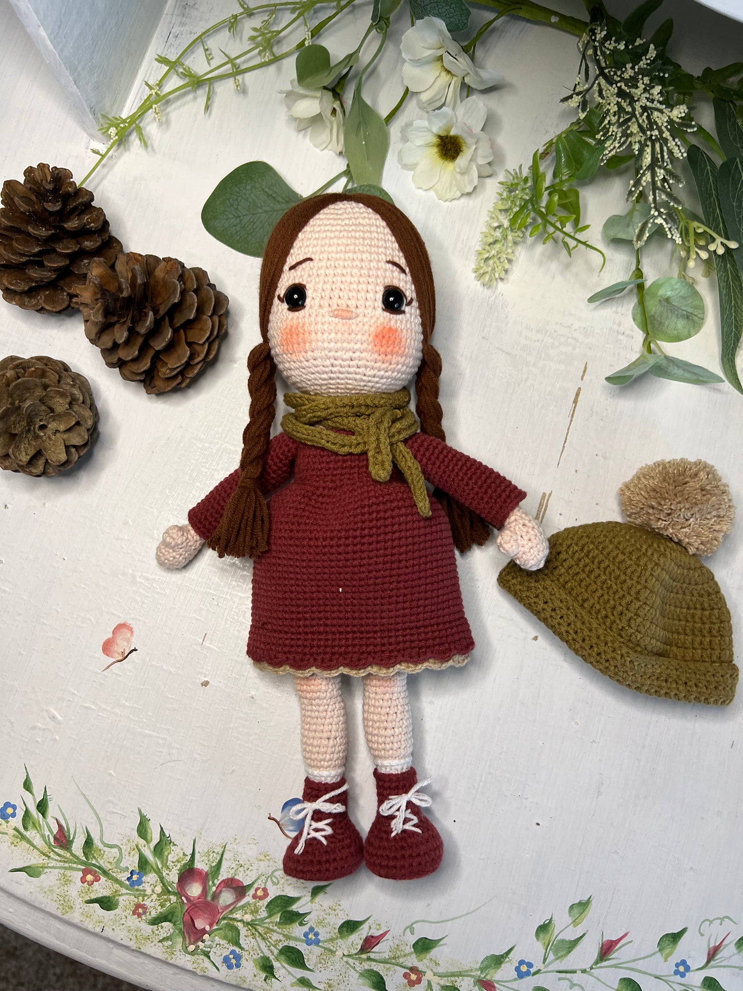 Winter Girl Amigurumi Crochet Doll, Handmade Knitted, Ready Made, Unique Collectible Doll, Kids Gifts, Artisan Doll, Limited Edition Baby Dolls