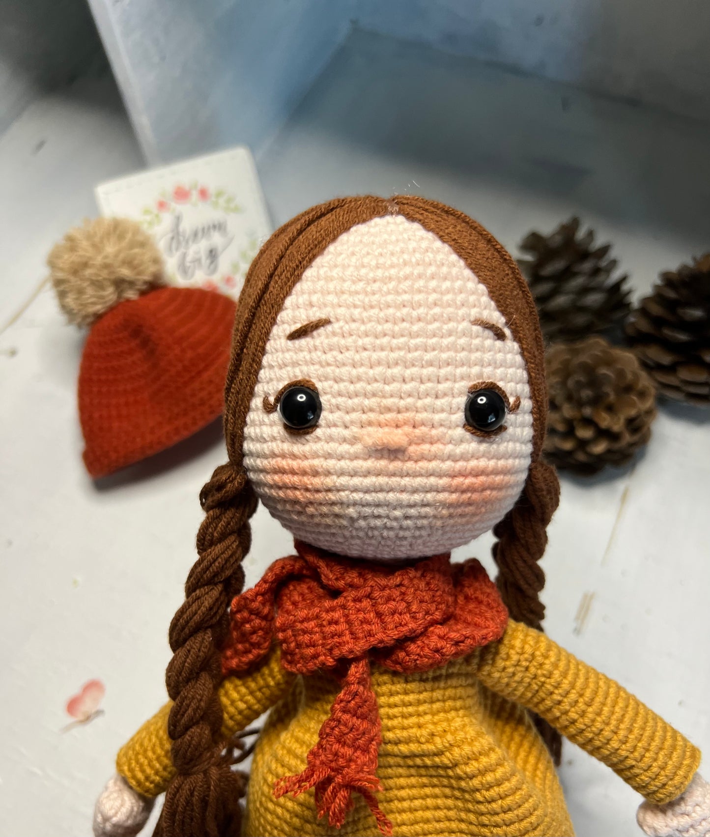 Winter Girl Amigurumi Crochet Doll, Handmade Knitted, Ready Made, Unique Collectible Doll, Kids Gifts, Artisan Doll, Limited Edition Baby Dolls