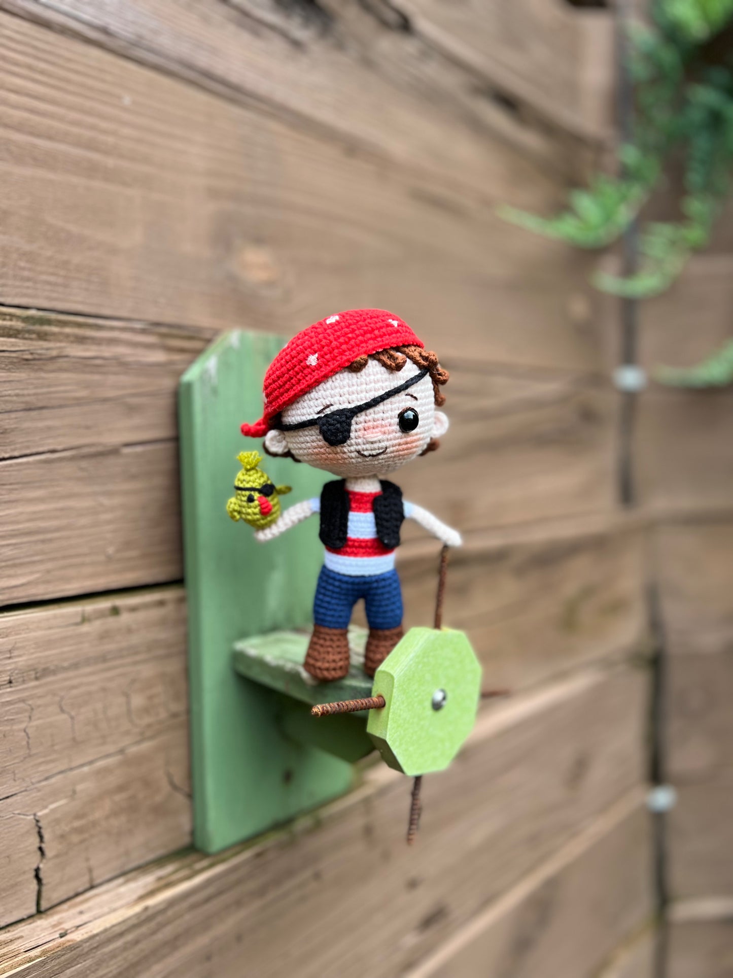 Pirate Boy Plush Doll, Amigurumi Crochet Doll, Handmade Knitted, Ready Made, Unique Collectible Doll, Kids Gifts, Limited Edition Baby Dolls, Collectible Handmade Plushies