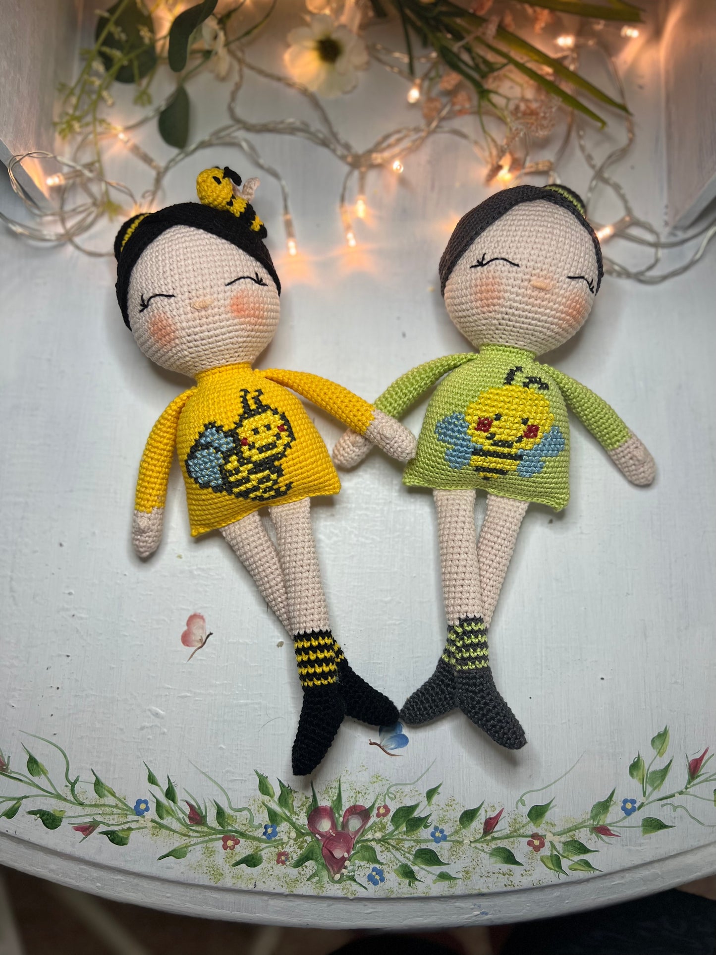 Bee Lover Crochet Doll, Amigurumi, Handmade Knitted, Ready Made, Kids Gifts, Unique Nursery Decor