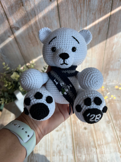 Personalized Crochet Teddy Bear, Custom Crochet Teddy Bear, Baby Shower Gift, First Birthday Gift