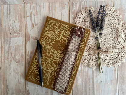 Mother’s Day Notebook, Pen & Crochet Pen Holder Gift, Handmade Writing Gift Set for Her, Thoughtful Gift Set for Teachers – Notebook, Crochet Pen Sleeve & Pen, Tea Time Writing Set – Cozy Notebook Gift, Relax & Write Gift Set with Handmade Touch