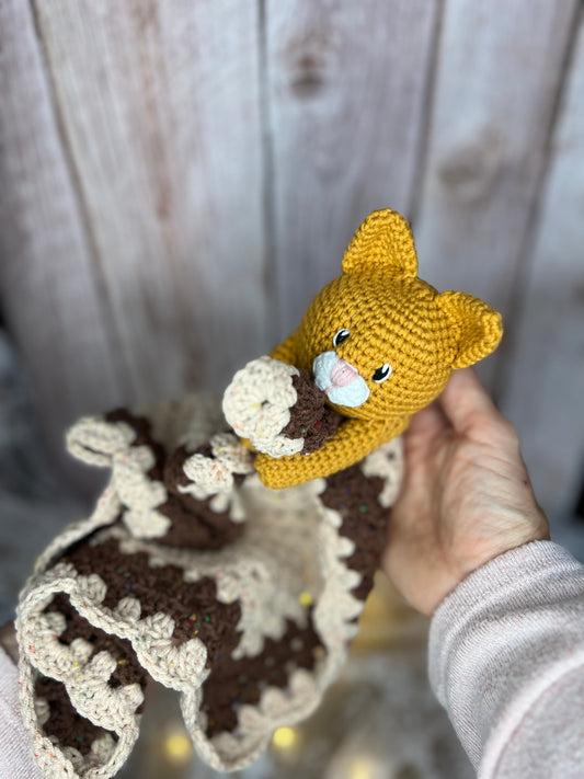 Kitty Lovey Blanket, Handmade Kitty Lovey, Readymade, Handcrafted Snuggler, Handmade Toys, Custom Baby Gifts, Artisan Crochet Toys, Artisanal Baby Shower Presents