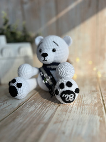 Personalized Crochet Teddy Bear, Custom Crochet Teddy Bear, Baby Shower Gift, First Birthday Gift