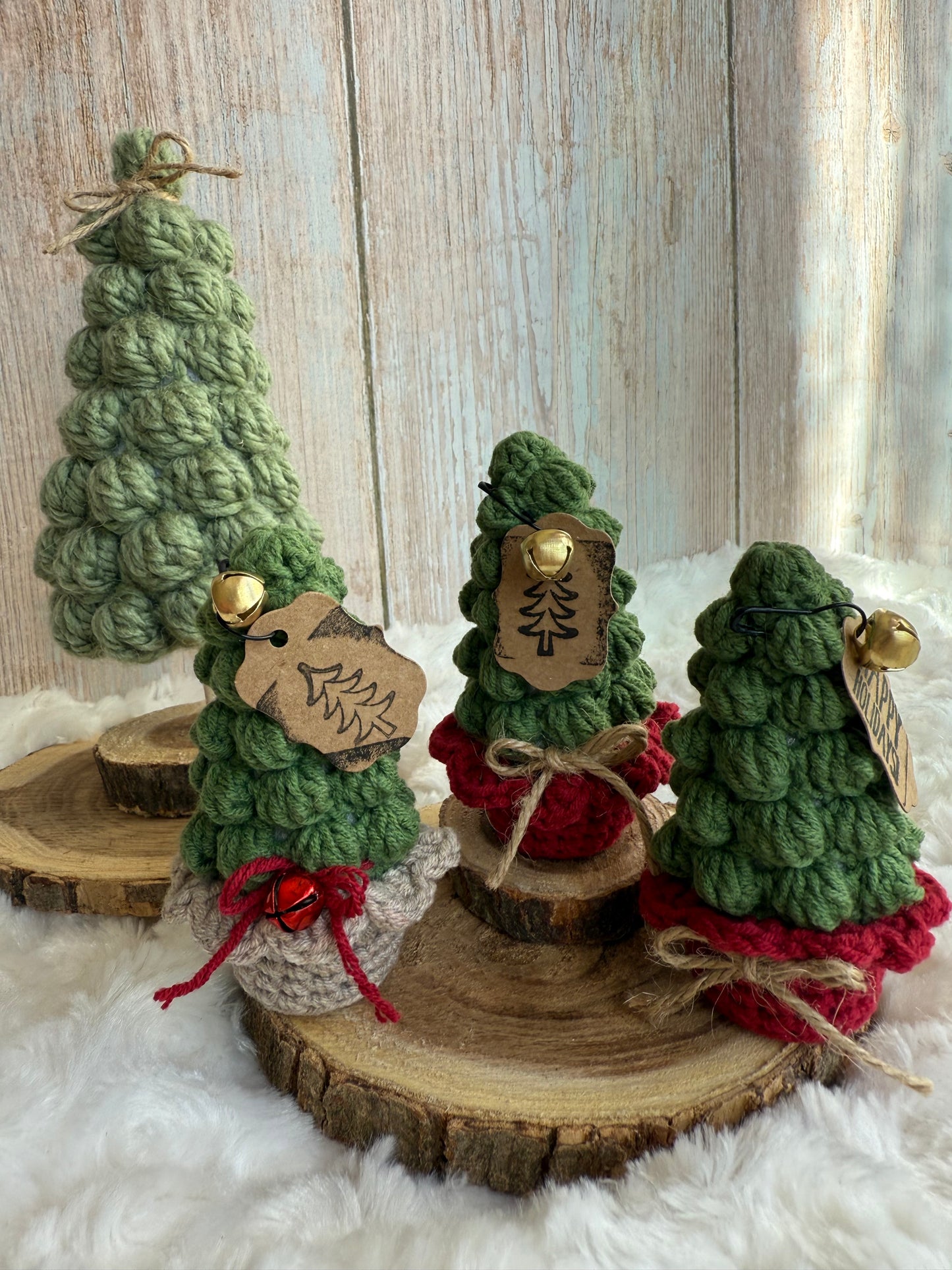 Handmade Crochet Christmas Tree Decor, Mini Crochet Christmas Tree Ornament Rustic Holiday Decor, Crocheted Holiday Tree Perfect for Shelves or Tabletop Display, Rustic Crochet Christmas Tree with Bell Accent, Miniature Crochet Christmas Tree