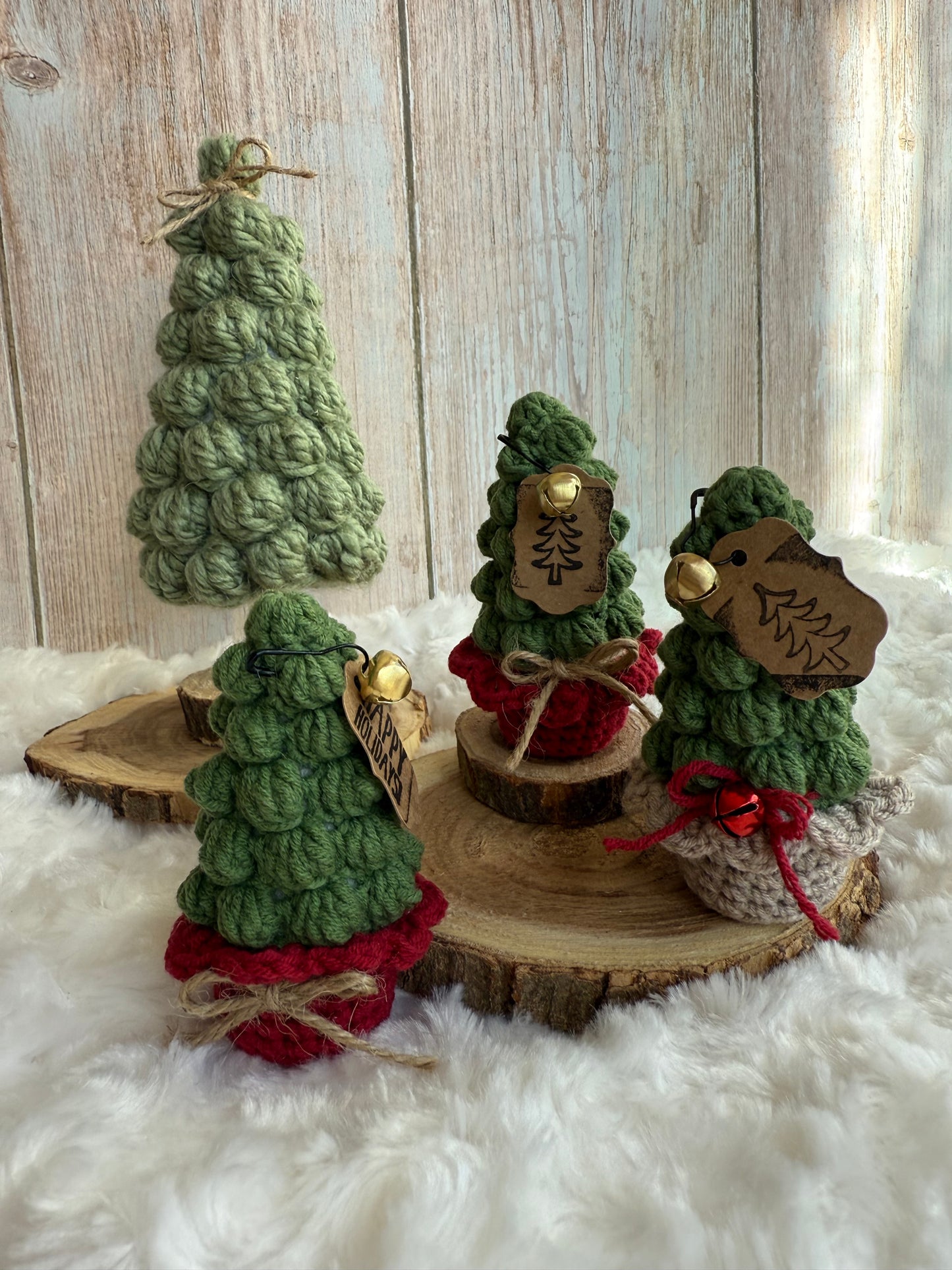 Handmade Crochet Christmas Tree Decor, Mini Crochet Christmas Tree Ornament Rustic Holiday Decor, Crocheted Holiday Tree Perfect for Shelves or Tabletop Display, Rustic Crochet Christmas Tree with Bell Accent, Miniature Crochet Christmas Tree