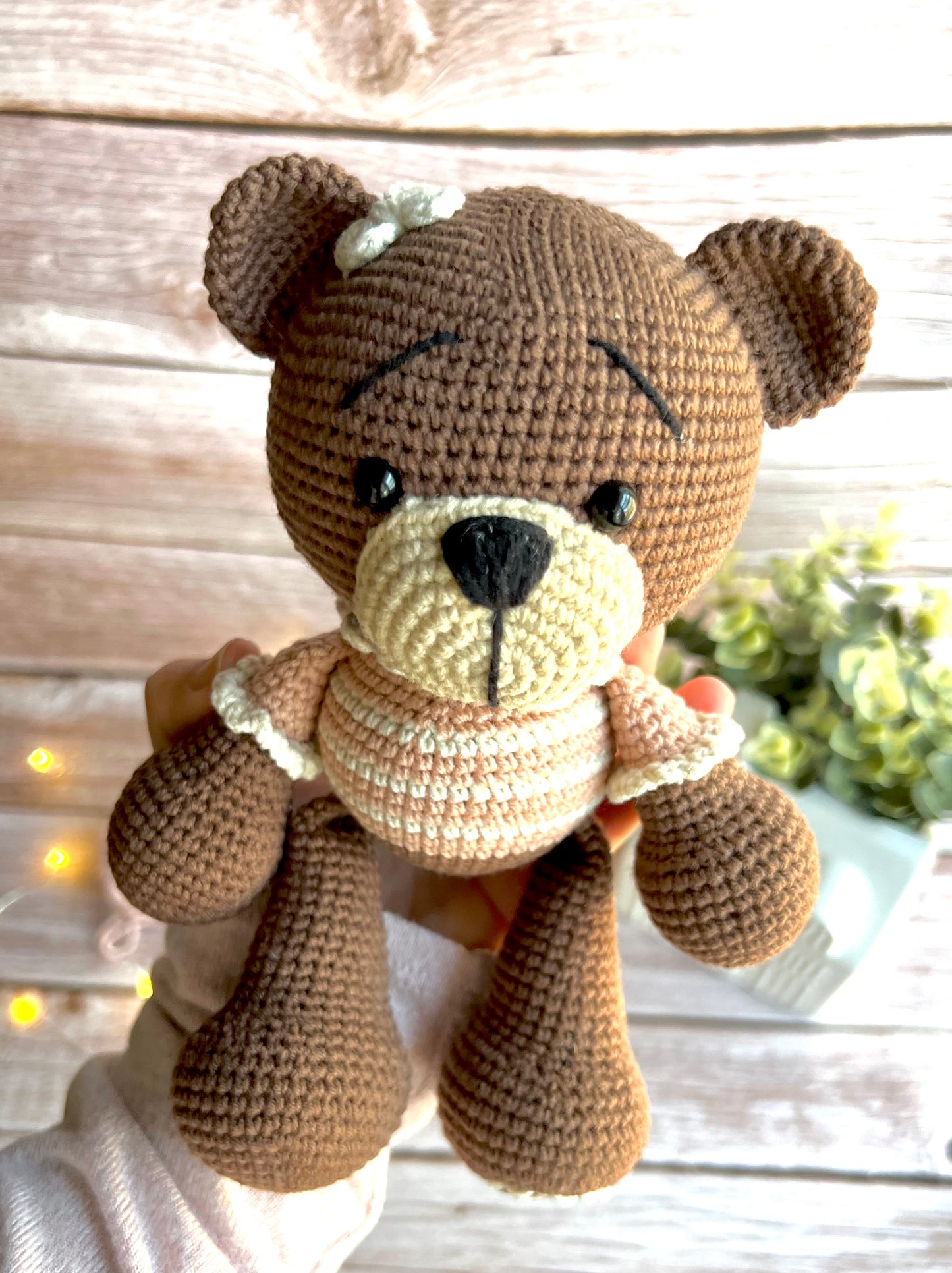 Personalized Crochet Teddy Bear, Custom Crochet Teddy Bear, Baby Shower Gift, First Birthday Gift