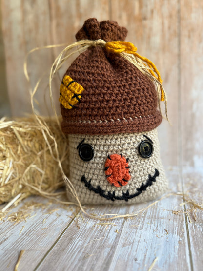 Handmade Crochet Scarecrow, Fall Home Decor, Rustic Autumn Accent, Crochet Scarecrow Decoration, Farmhouse Fall Decor, Harvest Season Gift, Adorable Stuffed Spooky Characters, Silly Scarecrows