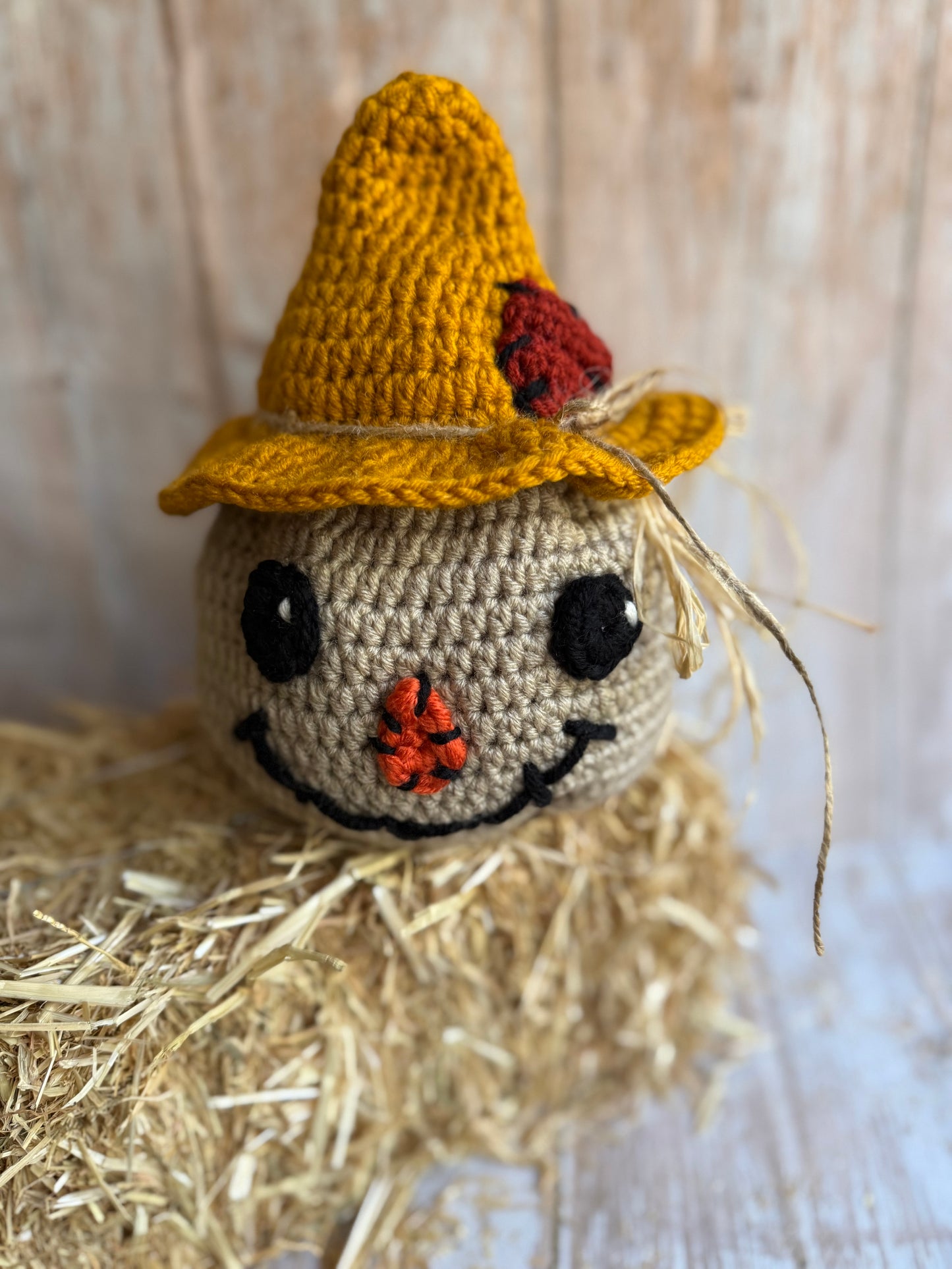 Handmade Crochet Scarecrow, Fall Home Decor, Rustic Autumn Accent, Crochet Scarecrow Decoration, Farmhouse Fall Decor, Harvest Season Gift, Adorable Stuffed Spooky Characters, Silly Scarecrows