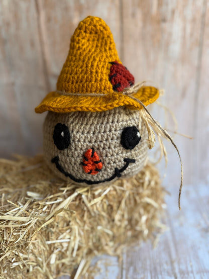 Handmade Crochet Scarecrow, Fall Home Decor, Rustic Autumn Accent, Crochet Scarecrow Decoration, Farmhouse Fall Decor, Harvest Season Gift, Adorable Stuffed Spooky Characters, Silly Scarecrows