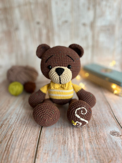 Personalized Crochet Teddy Bear, Custom Crochet Teddy Bear, Baby Shower Gift, First Birthday Gift