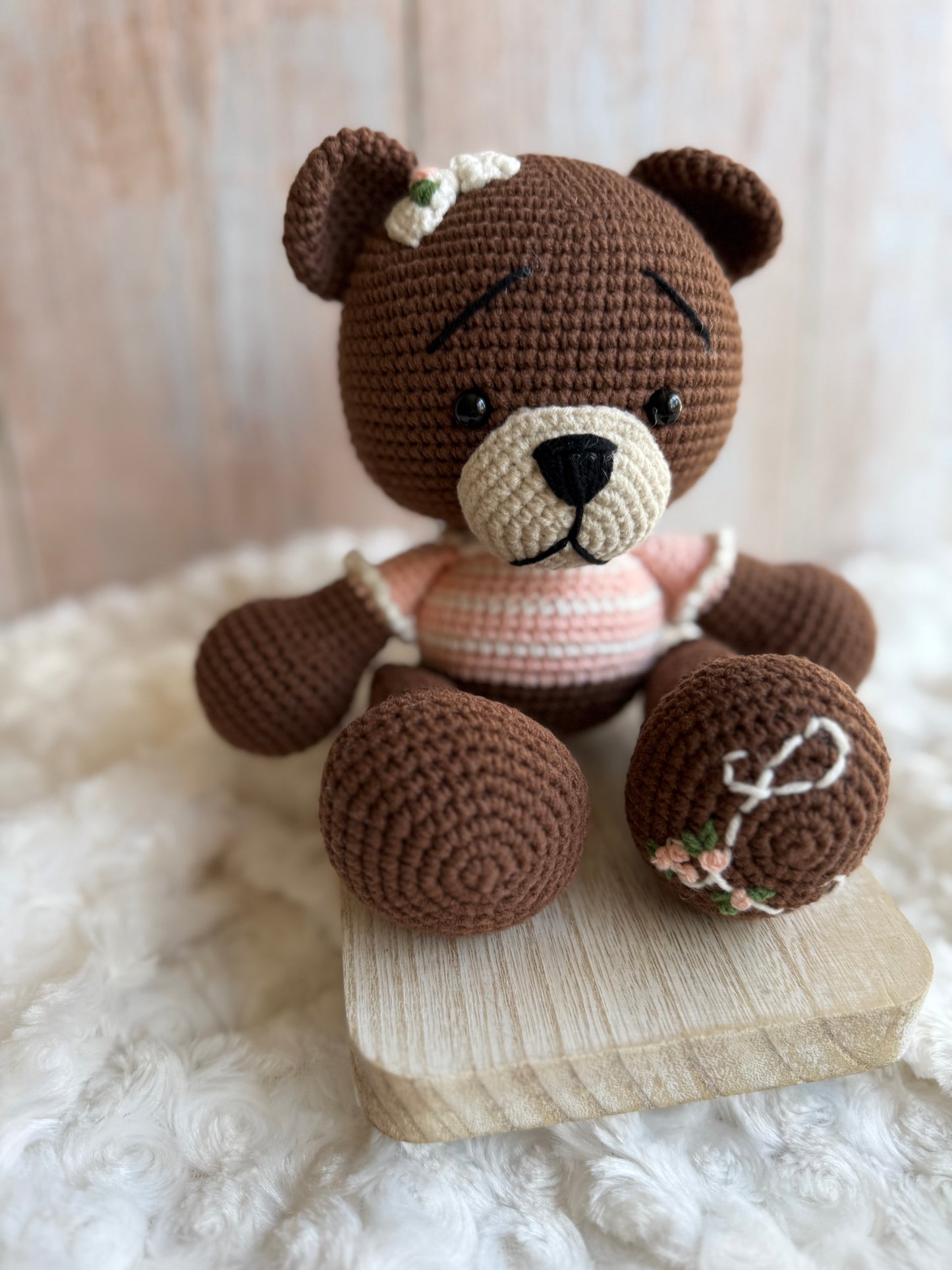 Personalized Crochet Teddy Bear, Custom Crochet Teddy Bear, Baby Shower Gift, First Birthday Gift