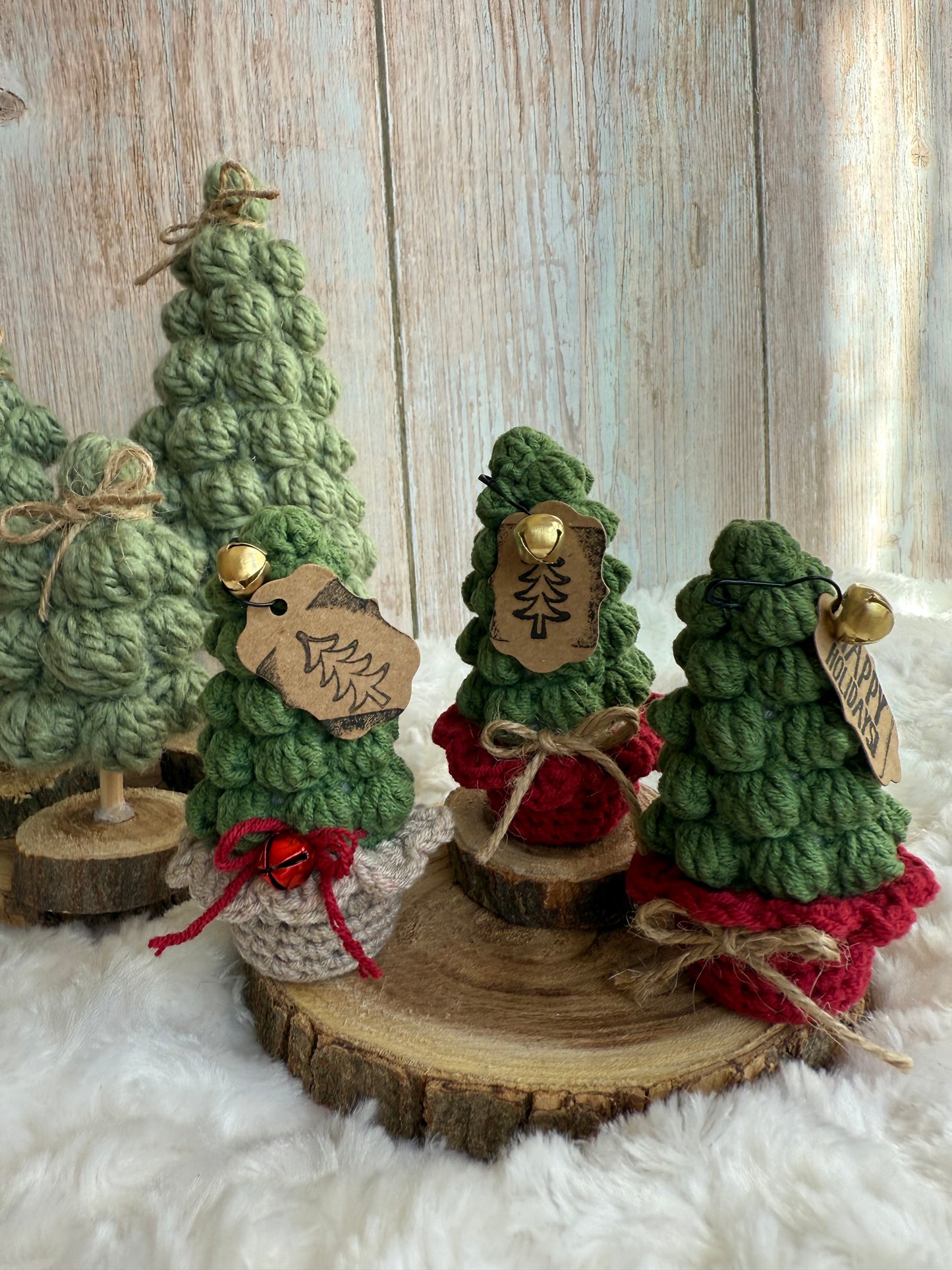 Handmade Crochet Christmas Tree Decor, Mini Crochet Christmas Tree Ornament Rustic Holiday Decor, Crocheted Holiday Tree Perfect for Shelves or Tabletop Display, Rustic Crochet Christmas Tree with Bell Accent, Miniature Crochet Christmas Tree
