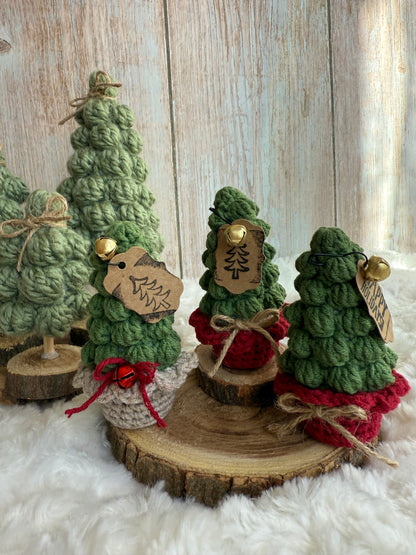 Handmade Crochet Christmas Tree Decor, Mini Crochet Christmas Tree Ornament Rustic Holiday Decor, Crocheted Holiday Tree Perfect for Shelves or Tabletop Display, Rustic Crochet Christmas Tree with Bell Accent, Miniature Crochet Christmas Tree