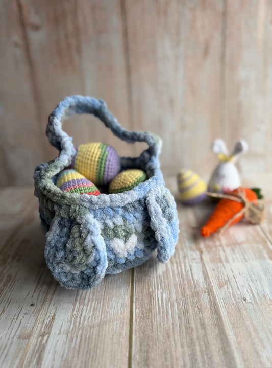 Bunny Tail Easter Basket, Pastel Plush Bunny Basket,
Crochet Bunny Basket, Handmade Easter Basket – Bunny Edition, Whimsical Bunny Bum Basket, Plush Spring Basket