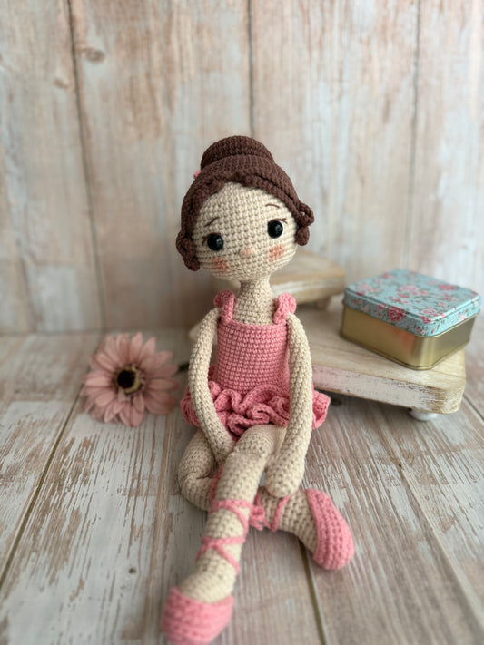 A Unique Birthday Gift for Little Dancers, Amigurumi Ballerina Girl, Handmade Crochet Ballerina Doll, Little Ballerina – Crochet Doll, Graceful Ballerina Plushie, Pink Ballet Girl Doll