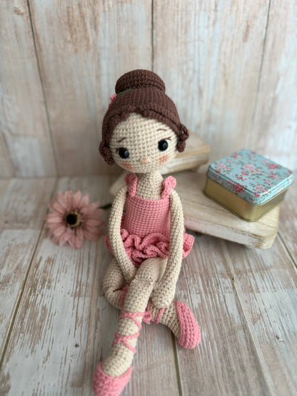 A Unique Birthday Gift for Little Dancers, Amigurumi Ballerina Girl, Handmade Crochet Ballerina Doll, Little Ballerina – Crochet Doll, Graceful Ballerina Plushie, Pink Ballet Girl Doll