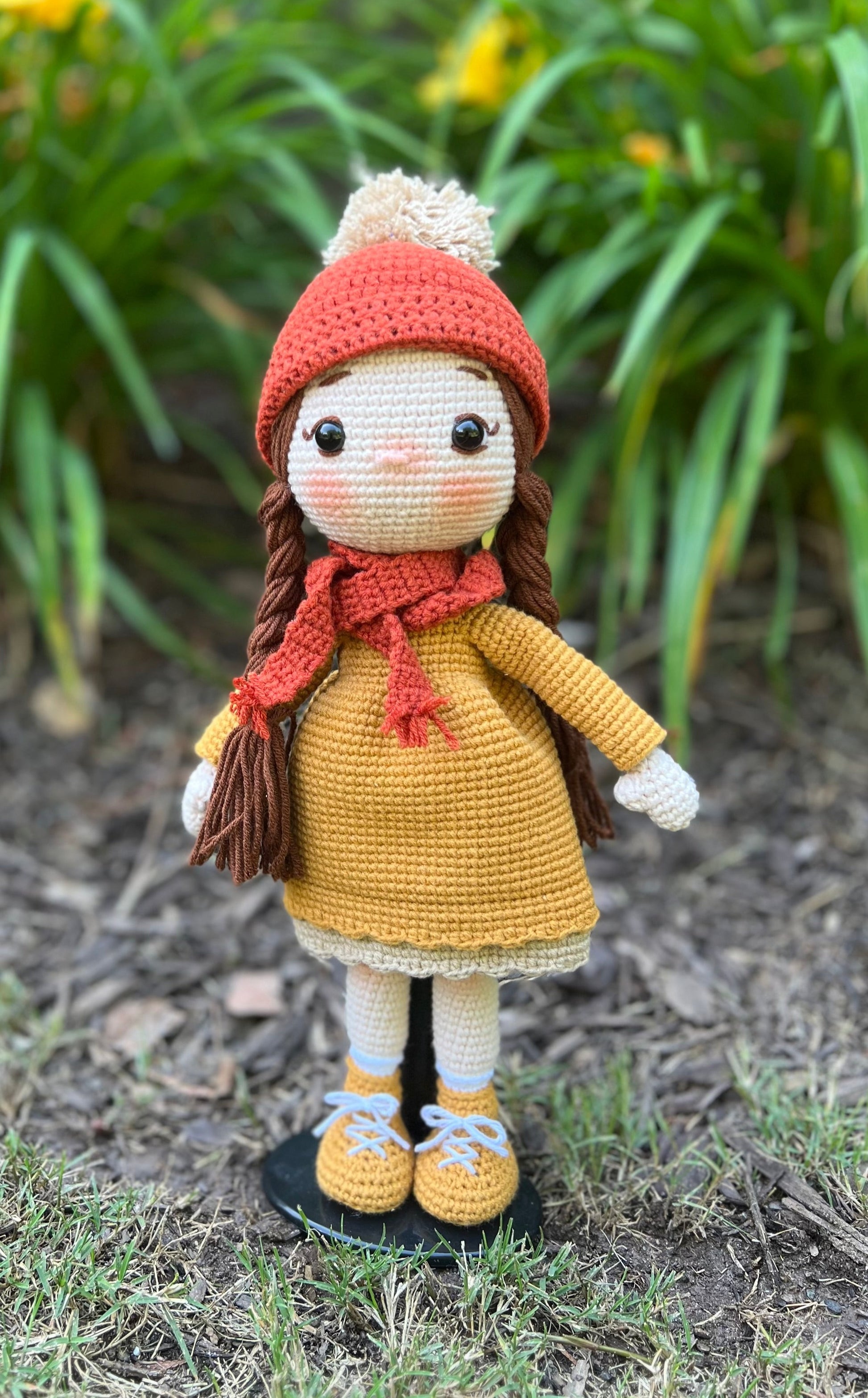 Winter Girl Amigurumi Crochet Doll, Handmade Knitted, Ready Made, Unique Collectible Doll, Kids Gifts, Artisan Doll, Limited Edition Baby Dolls